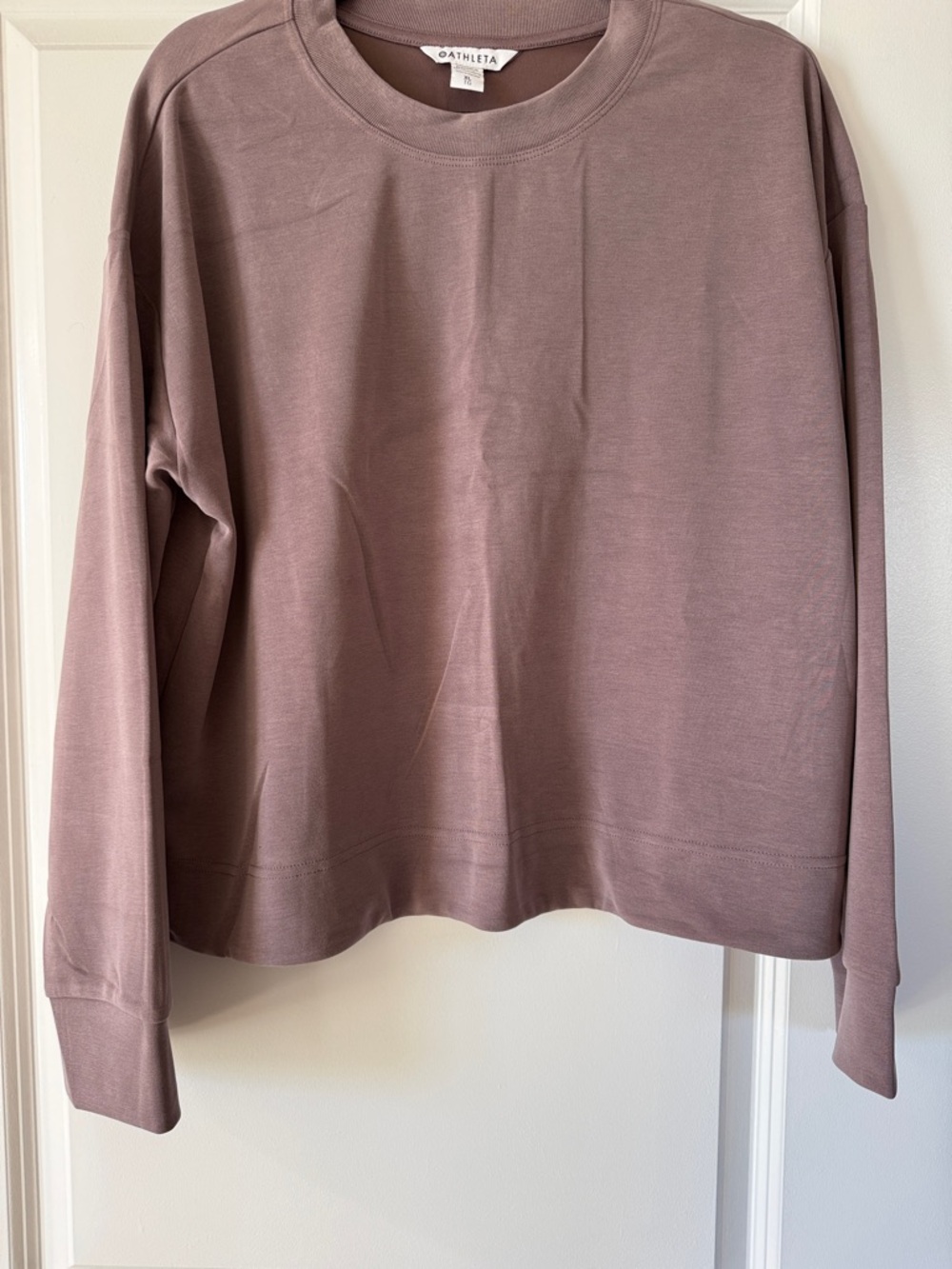 Athleta Dusty Mauve Long-Sleeve Crewneck Sweatshirt